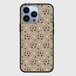 Чехол для iPhone 13 Pro Футбольные мячи и звезды, цвет: 3D-черный