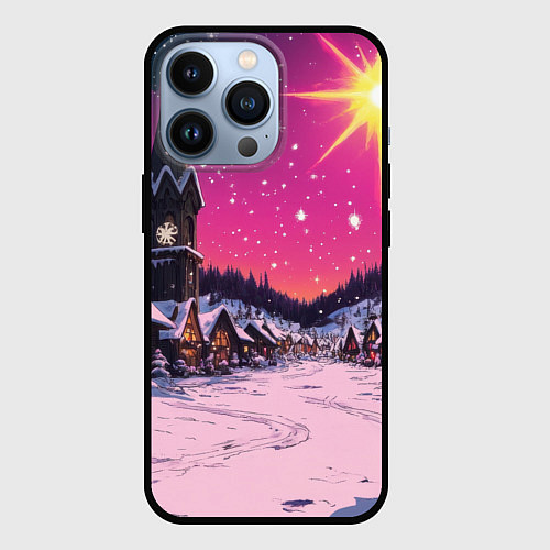 Чехол iPhone 13 Pro Закат рождества / 3D-Черный – фото 1