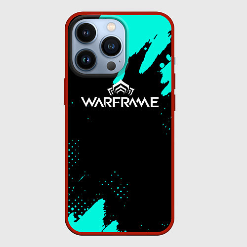 Чехол iPhone 13 Pro Warframe краски голубые / 3D-Красный – фото 1