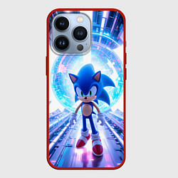 Чехол для iPhone 13 Pro Sonic неоновые крылья, цвет: 3D-красный