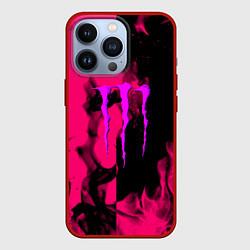 Чехол для iPhone 13 Pro Monster energy fire pink, цвет: 3D-красный