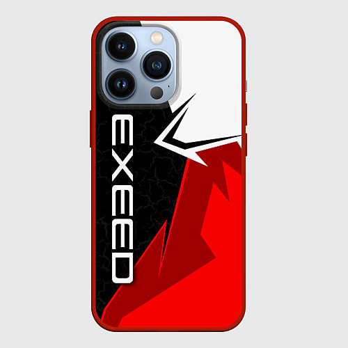 Чехол iPhone 13 Pro Exeed - красно-белый / 3D-Красный – фото 1