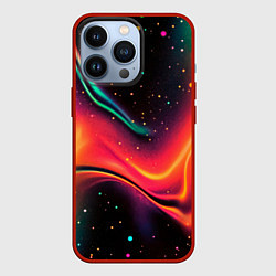 Чехол для iPhone 13 Pro Жидкая пленка в блестках - нейросеть, цвет: 3D-красный