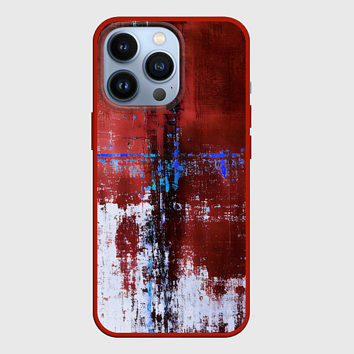 Чехол iPhone 13 Pro Ржавчина красно-белая / 3D-Красный – фото 1