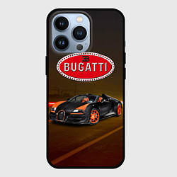 Чехол для iPhone 13 Pro Bugatti on the night route, цвет: 3D-черный