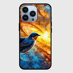 Чехол для iPhone 13 Pro Ласточка в космосе, цвет: 3D-черный