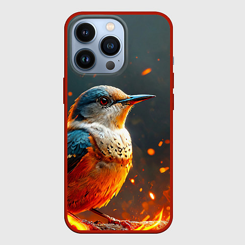Чехол iPhone 13 Pro Кукушка в огне / 3D-Красный – фото 1