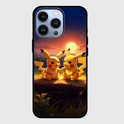 Чехол для iPhone 13 Pro Пикачу - день святого Валентина, цвет: 3D-черный