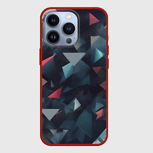 Чехол iPhone 13 Pro Абстрактный взрыв и осколки / 3D-Красный – фото 1