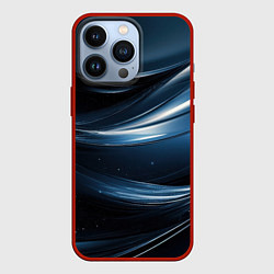 Чехол для iPhone 13 Pro Геометрическая синяя текстура, цвет: 3D-красный