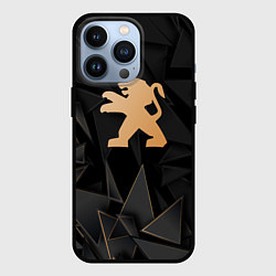 Чехол для iPhone 13 Pro Peugeot golden poly, цвет: 3D-черный