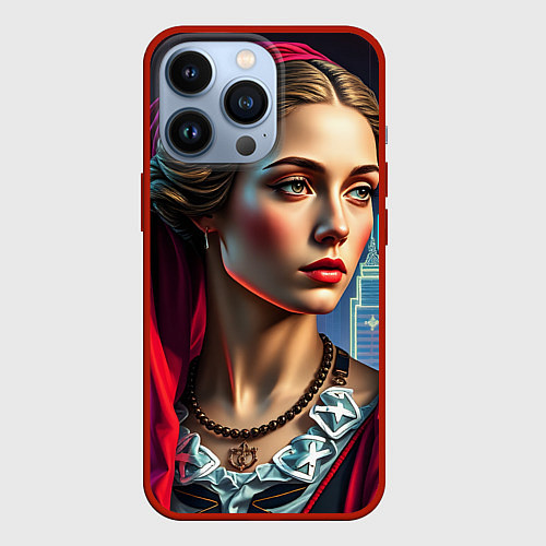 Чехол iPhone 13 Pro Классика в современной обработке / 3D-Красный – фото 1