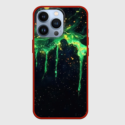 Чехол iPhone 13 Pro Зеленая кислота / 3D-Красный – фото 1