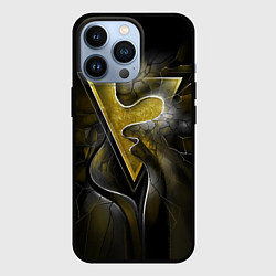 Чехол для iPhone 13 Pro Золотой треугольник под стеклянной вуалью с волнам, цвет: 3D-черный