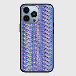 Чехол для iPhone 13 Pro Сиреневый с узором паттерн, цвет: 3D-черный