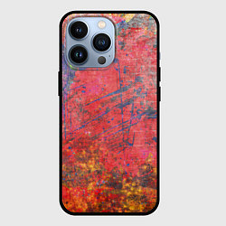 Чехол для iPhone 13 Pro Абстракция - red yellow grunge, цвет: 3D-черный