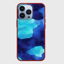 Чехол iPhone 13 Pro Камуфляж в синих оттенках
