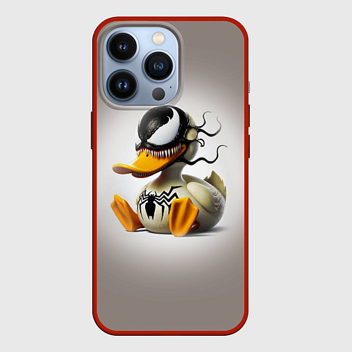 Чехол iPhone 13 Pro Venom Duck - ai art fantasy / 3D-Красный – фото 1