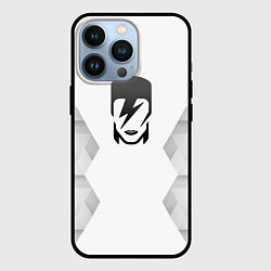 Чехол для iPhone 13 Pro David Bowie white poly, цвет: 3D-черный