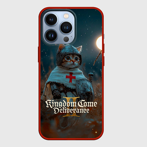 Чехол iPhone 13 Pro Kingdom Come Deliverance 2 рыцарь котенок / 3D-Красный – фото 1