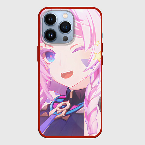 Чехол iPhone 13 Pro Genshin Impact Ситлали подмигивает / 3D-Красный – фото 1