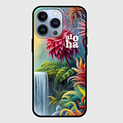 Чехол для iPhone 13 Pro Гавайские тропические цветы - алоха, цвет: 3D-черный