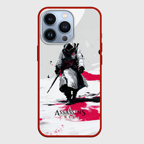 Чехол iPhone 13 Pro Assassins Creed ninja / 3D-Красный – фото 1