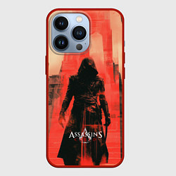 Чехол для iPhone 13 Pro Assassins Creed black ninja, цвет: 3D-красный