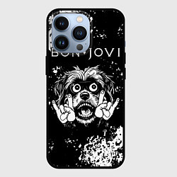 Чехол для iPhone 13 Pro Bon Jovi рок пес, цвет: 3D-черный