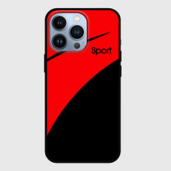 Чехол для iPhone 13 Pro Sport красно-чёрный, цвет: 3D-черный