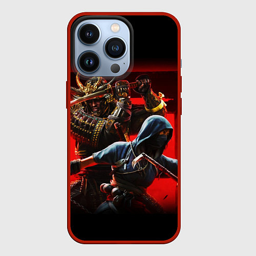 Чехол iPhone 13 Pro Assassins Creed Тени / 3D-Красный – фото 1