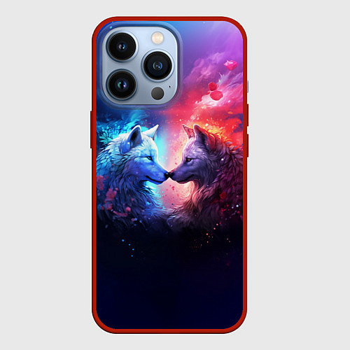 Чехол iPhone 13 Pro Любовь хищников / 3D-Красный – фото 1
