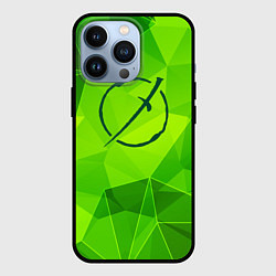 Чехол для iPhone 13 Pro Akame ga Kill green poly, цвет: 3D-черный