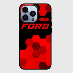 Чехол для iPhone 13 Pro Ford - red gradient посередине, цвет: 3D-черный