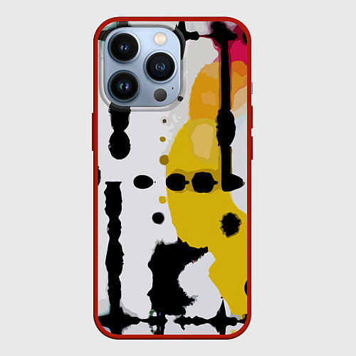 Чехол iPhone 13 Pro Цветная абстракция - минимализм / 3D-Красный – фото 1
