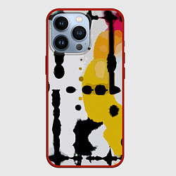 Чехол для iPhone 13 Pro Цветная абстракция - минимализм, цвет: 3D-красный