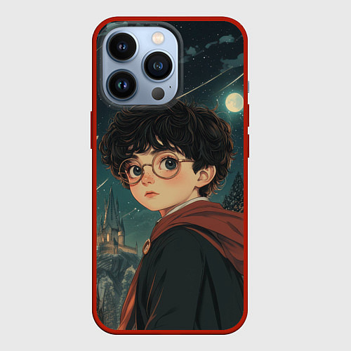Чехол iPhone 13 Pro Гарри Поттер и ночной город / 3D-Красный – фото 1