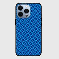 Чехол для iPhone 13 Pro Сине-голубой текстурированный, цвет: 3D-черный