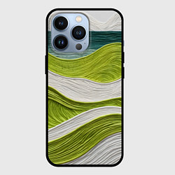Чехол для iPhone 13 Pro Лаймовые волны, цвет: 3D-черный