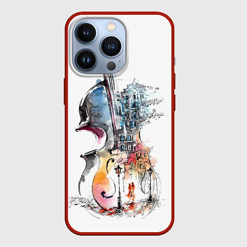 Чехол iPhone 13 Pro Скрипка / 3D-Красный – фото 1