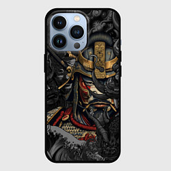 Чехол для iPhone 13 Pro Самурай и драконы в стиле ирезуми, цвет: 3D-черный