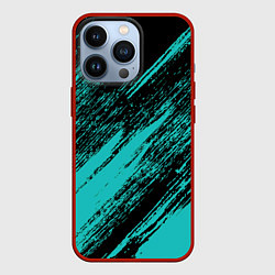 Чехол для iPhone 13 Pro The color is black and light blue, цвет: 3D-красный