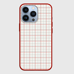 Чехол для iPhone 13 Pro Светлый узор - классическая клетка, цвет: 3D-красный