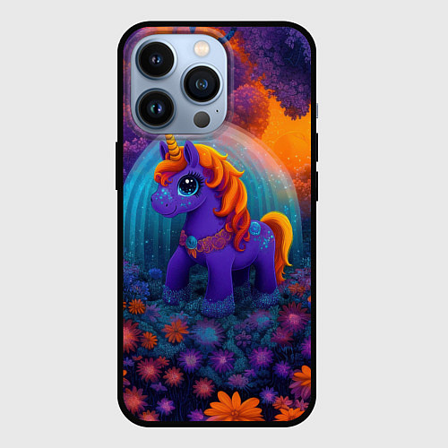 Чехол iPhone 13 Pro Сказочный единорог / 3D-Черный – фото 1
