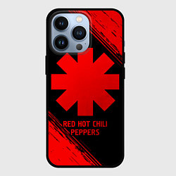 Чехол для iPhone 13 Pro Red Hot Chili Peppers - red gradient, цвет: 3D-черный