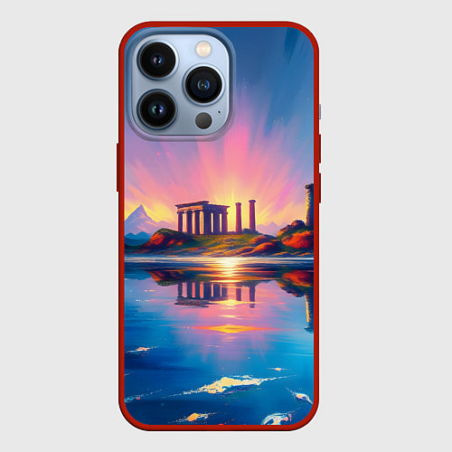 Чехол iPhone 13 Pro Античный островок / 3D-Красный – фото 1
