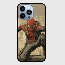 Чехол для iPhone 13 Pro Человек-паук готов спасать мир, цвет: 3D-черный