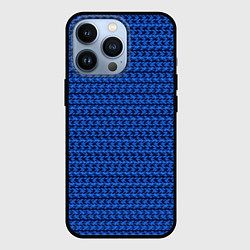 Чехол для iPhone 13 Pro Синий полосы узоры, цвет: 3D-черный
