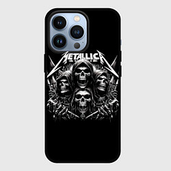 Чехол для iPhone 13 Pro Metallica - four skulls, цвет: 3D-черный