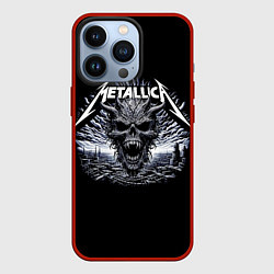 Чехол для iPhone 13 Pro Metallica - horned skull, цвет: 3D-красный